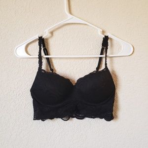 Victoria's Secret PINK Black Lace Push-Up Bralette